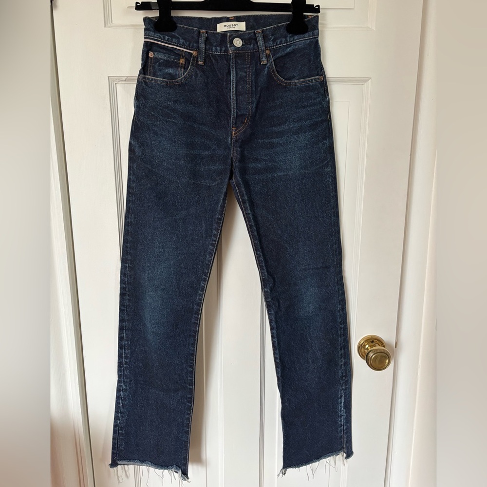 Moussy Dark Blue DenimStraight Leg Jeans